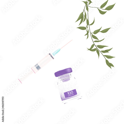 Fotografie Frasco, botox, toxina botulínica, dermatologista, seringa, estética, clinica est