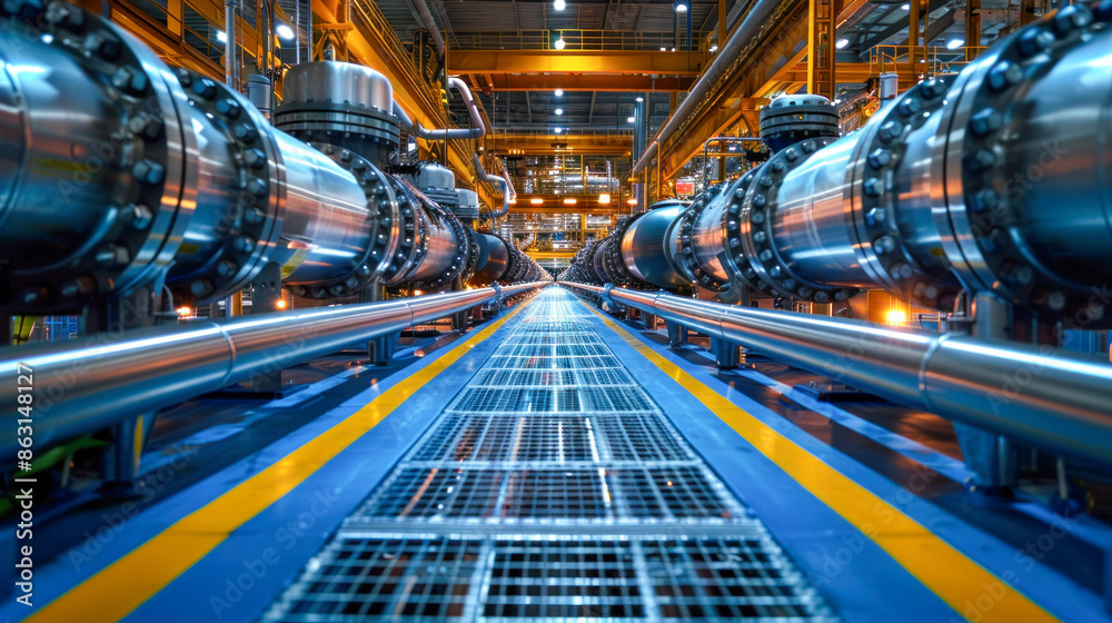 Industrial Machinery in Modern Factory Setting. Generative ai Industrial Machinery in Modern Factory Setting. Generative ai