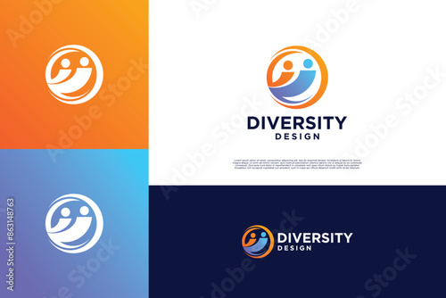 Creative global support logo design with union concept