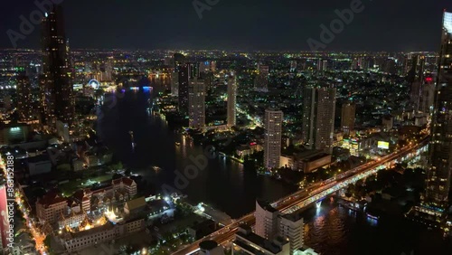 Wallpaper Mural Bangkok BKK the city that never sleeps colourful lights of the buildings shops streets cars of the city and urban skyline view from one of the tallest Sky Tower in BKK  Torontodigital.ca