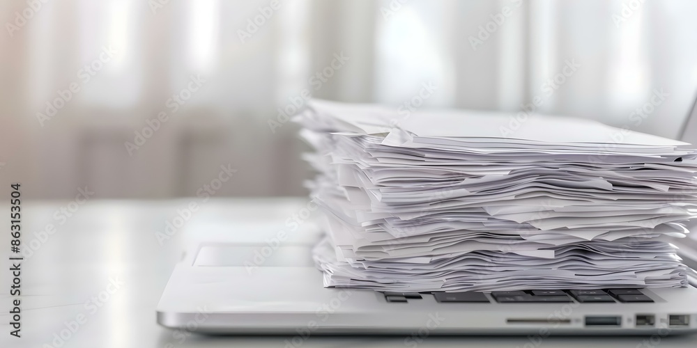 Switching to a paperless office reduces paper use and benefits the environment. Concept Sustainable Practices, Paperless Solutions, Environmental Benefits, Office Efficiency Switching to a paperless office reduces paper use and benefits the environment. Concept Sustainable Practices, Paperless Solutions, Environmental Benefits, Office Efficiency