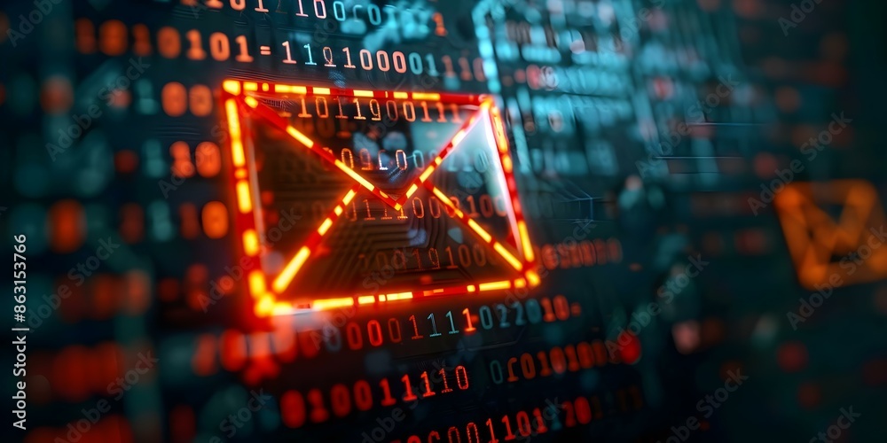 Caution against opening unknown emails due to potential risks from links or attachments. Concept Email Security, Risks of Unknown Emails, Caution Against Opening, Suspicious Attachments Caution against opening unknown emails due to potential risks from links or attachments. Concept Email Security, Risks of Unknown Emails, Caution Against Opening, Suspicious Attachments