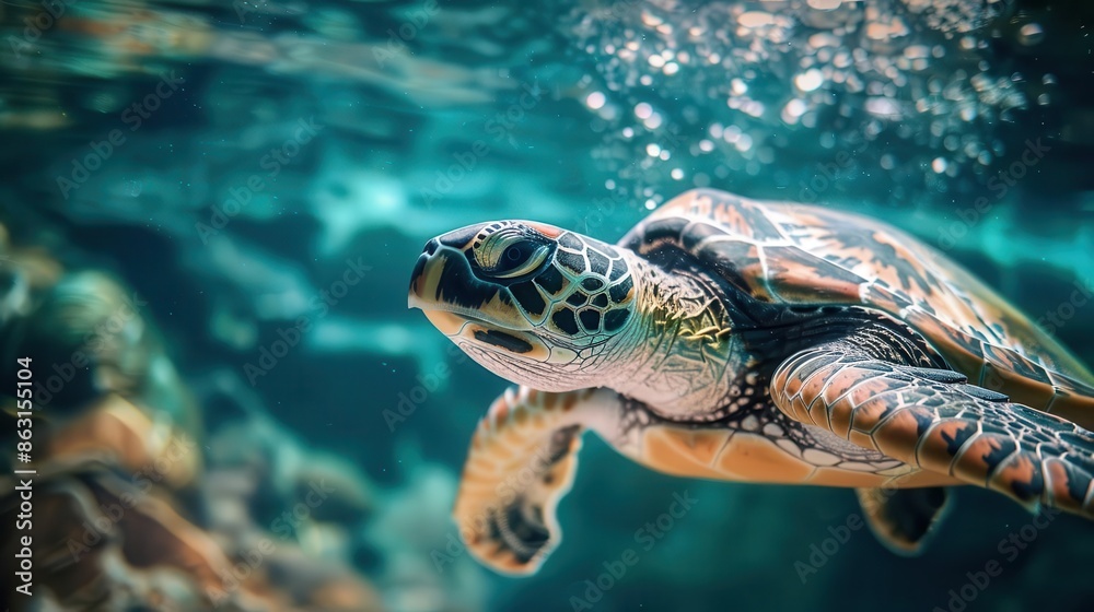 closeup of a sea turtle swimming underwater marine life and ocean conservation underwater photography closeup of a sea turtle swimming underwater marine life and ocean conservation underwater photography