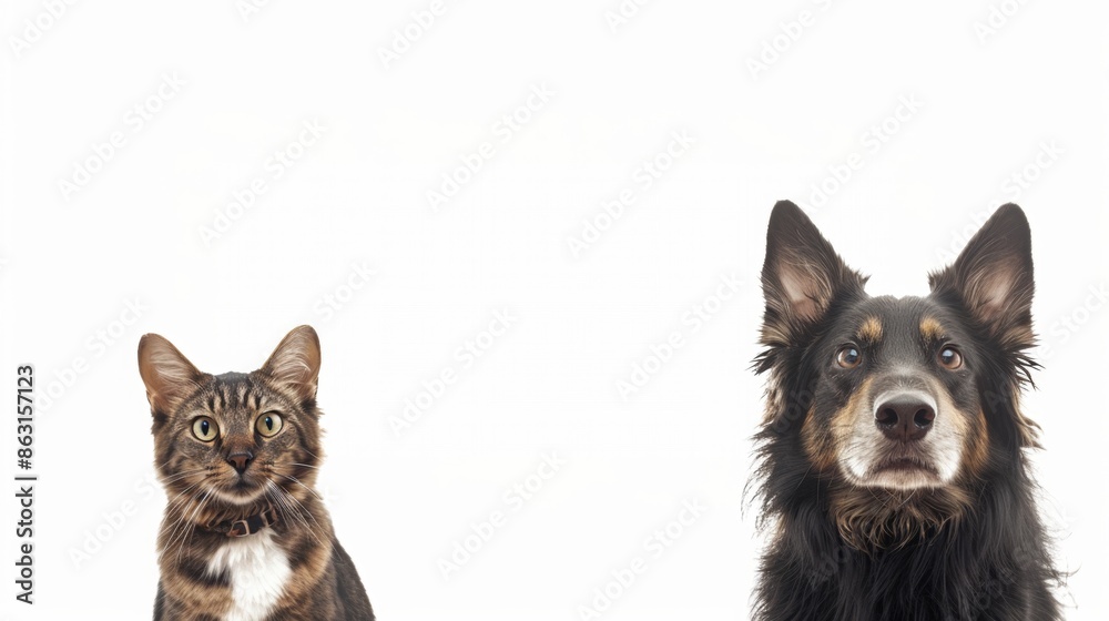 Cute dog and cat with plain background. Cute dog and cat with plain background.