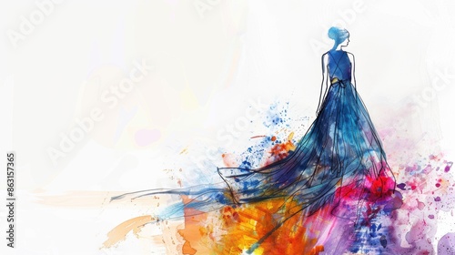 Fashion sketches minimal water color style