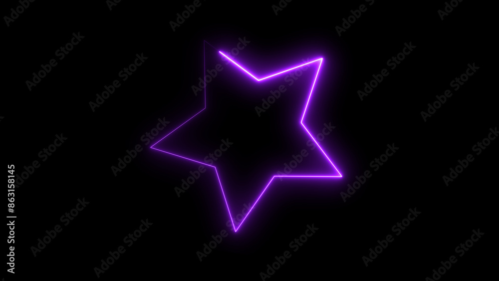Abstract blue color neon effect star icon illustration background. Abstract blue color neon effect star icon illustration background.