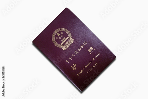Photography Chinese passport isolated on a white background