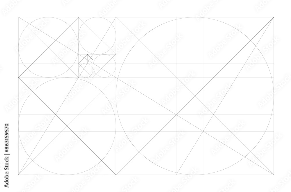 Golden Ratio. Minimalistic style design. Geometric figures. Futuristic design. Logo. Vector icon. Golden Ratio. Minimalistic style design. Geometric figures. Futuristic design. Logo. Vector icon.