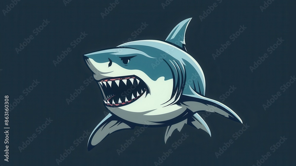 fierce great white shark mascot logo with sharp teeth and angry expression aggressive marine predator fierce great white shark mascot logo with sharp teeth and angry expression aggressive marine predator