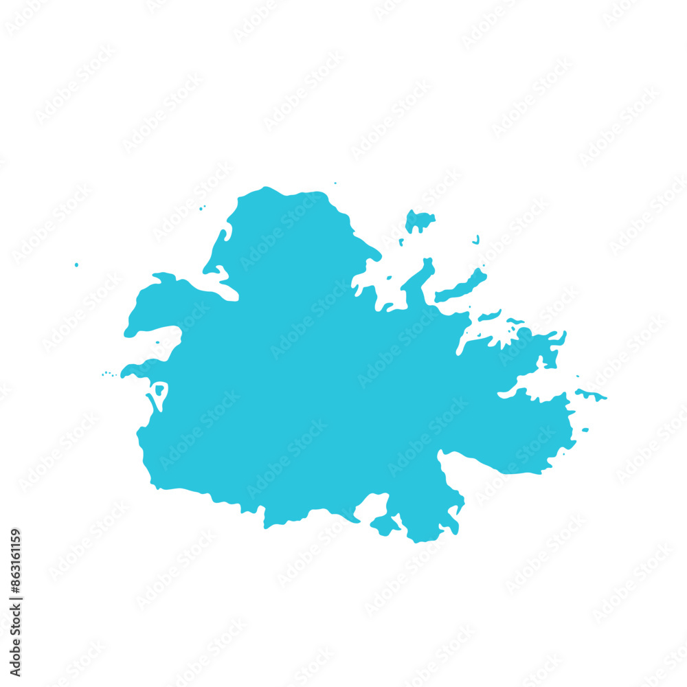 Obraz premium Caribbean island Antigua map icon. Isolated on white background. From blue icon set.