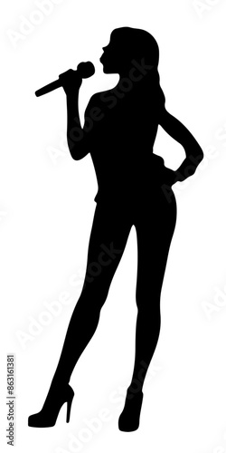 female singer silhouette illustration