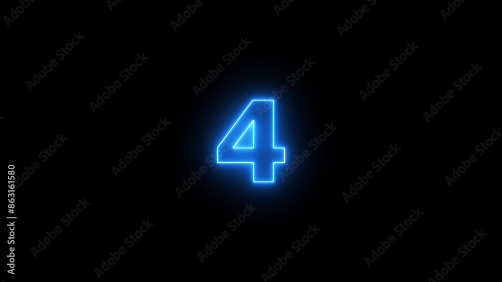 Abstract neon countdown 4 number illustration background. Abstract neon countdown 4 number illustration background.