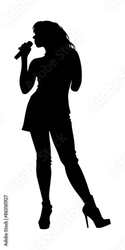 female singer silhouette illustration