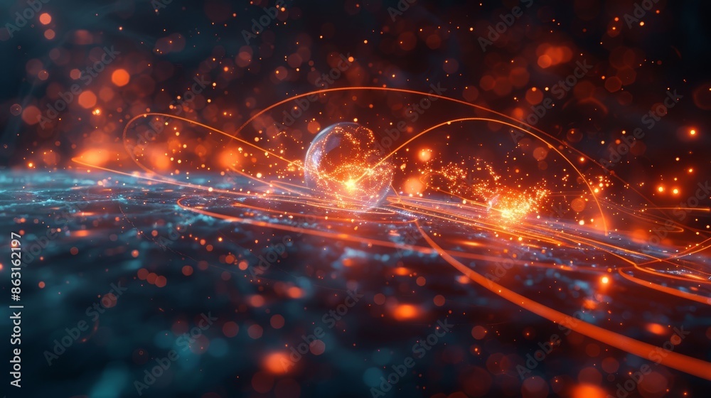 Fototapeta premium Abstract representation of dynamic science and technology