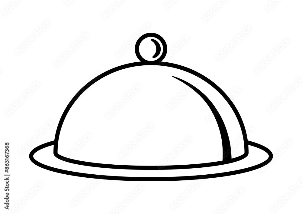 Illustration of dish with lid. Stylized kitchen and restaurant utensil. Illustration of dish with lid. Stylized kitchen and restaurant utensil.
