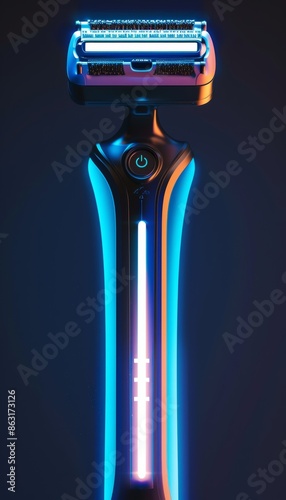Futuristic Razor with Built-in Moisturizing Strips and Smart Technology for Enhanced Shaving Experience