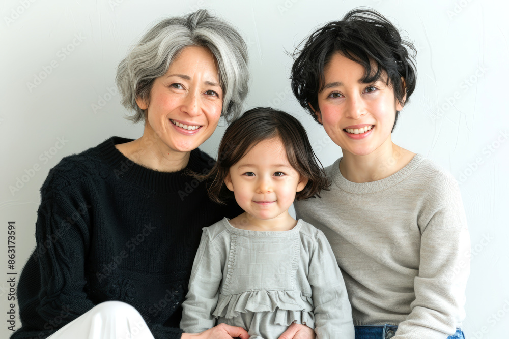 Three generations of Asian women: Family portrait Three generations of Asian women: Family portrait