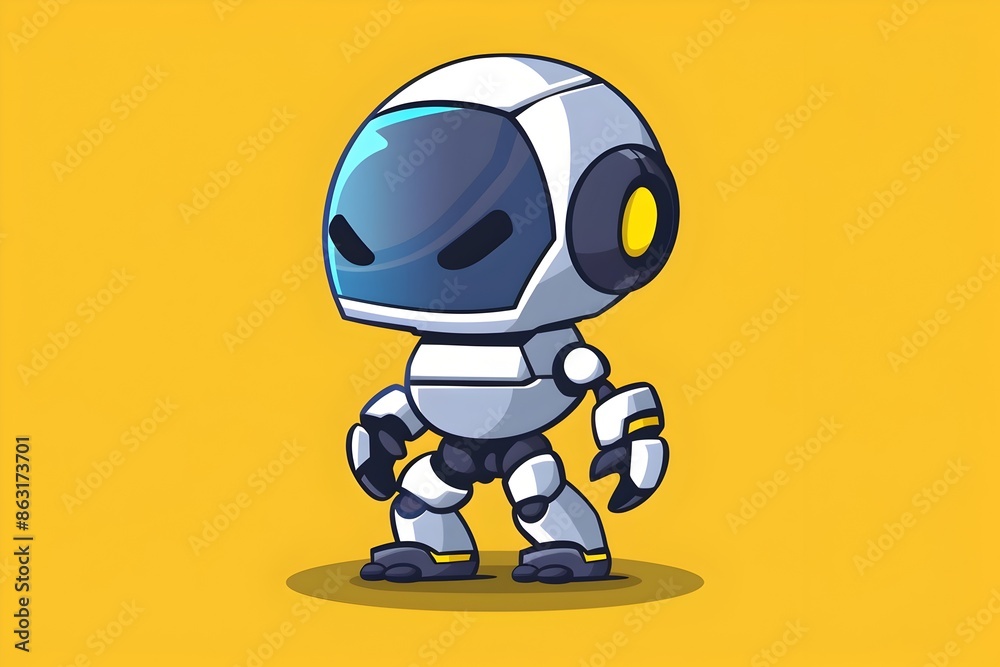 Sleek 3D Robot Logo for Professional Tech or Corporate Branding Sleek 3D Robot Logo for Professional Tech or Corporate Branding