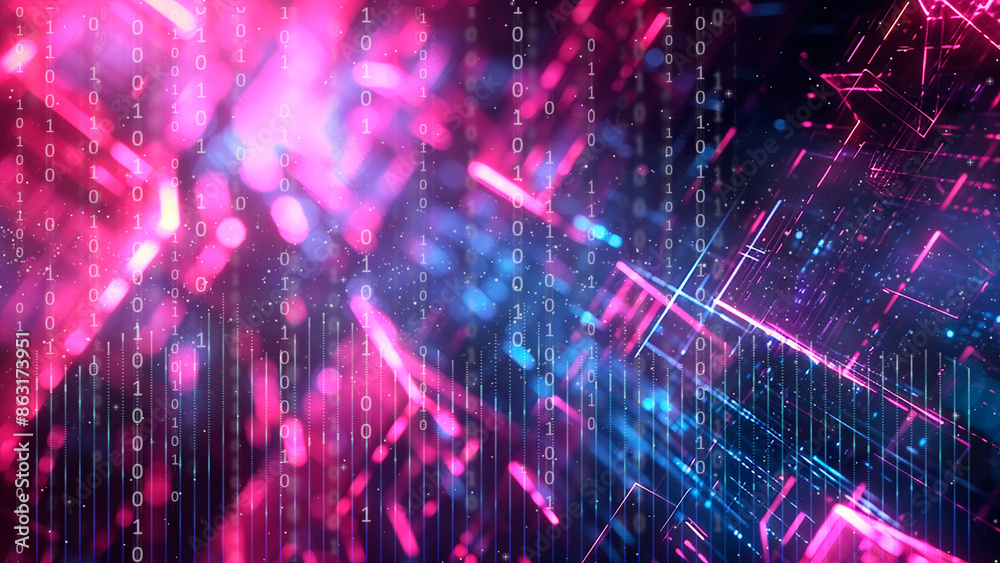 Obraz premium Data digital abstract cyberpunk technology background