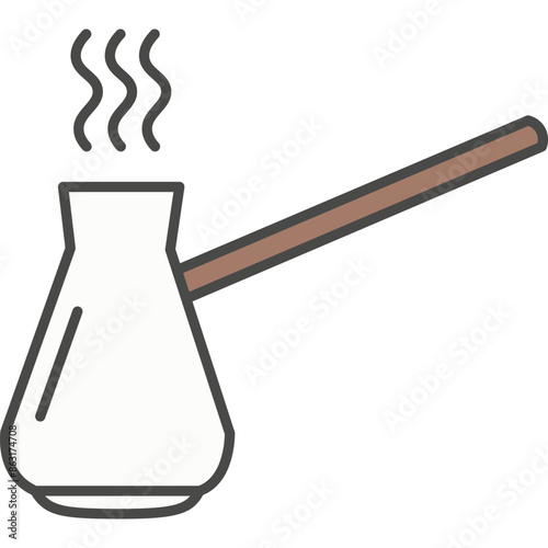 Turkish coffee maker cezve pot vector icon
