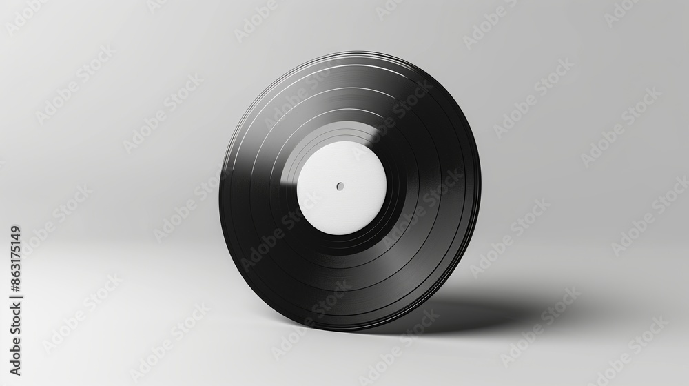 Fototapeta premium Vinyl record isolated on white background, 70s 80s 90s music concept.