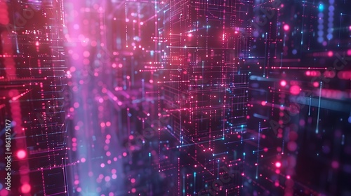 Wallpaper Mural Radiant Technological Landscape:Polygonal Molecular Structures in a Futuristic Digital Realm Torontodigital.ca