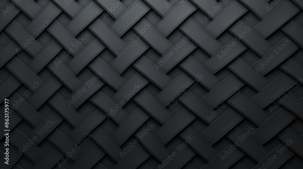 Black weave leather pattern background, Close-up texture background. Black weave leather pattern background, Close-up texture background.