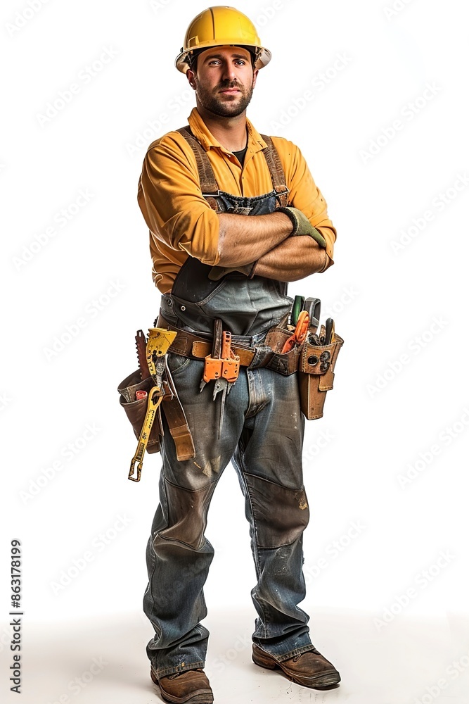 A Construction worker isolated on white background A Construction worker isolated on white background