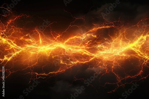Lightning effect on black background