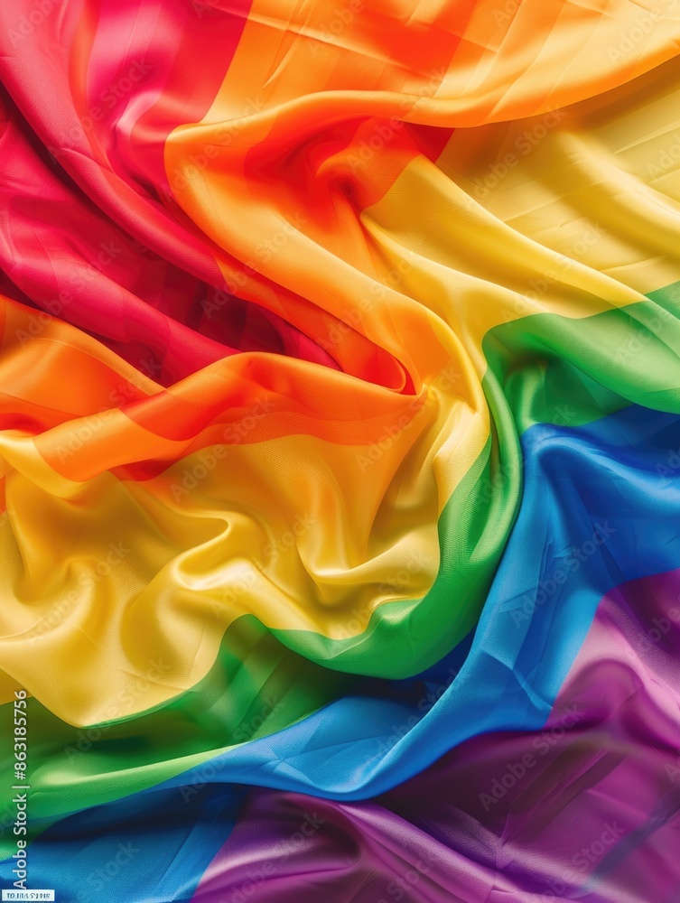 Obraz premium Rainbow Fabric on Black Background