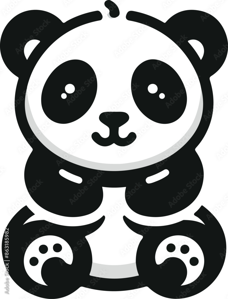 Black panda vector illustration Black panda vector illustration