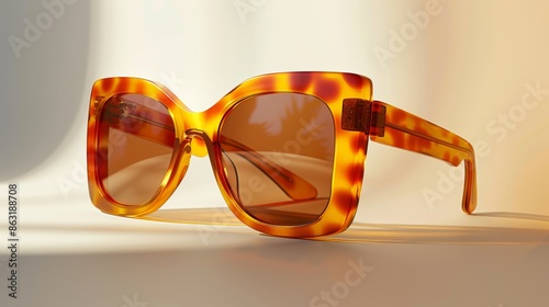 Stylish sunglasses with a contemporary design, mockup on a white background, highlighting the elegance and simplicity of the product photo