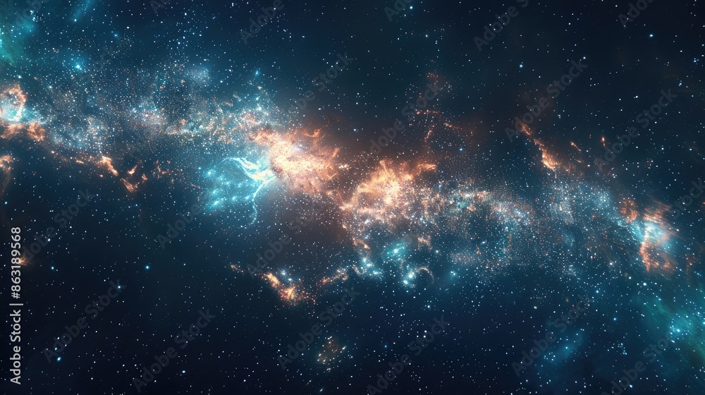Vast cosmos filled with stars and galaxies Vast cosmos filled with stars and galaxies