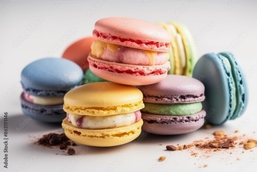 A pink and yellow pastry with bacon and egg on top. The pastry is decorated with sprinkles and looks delicious A pink and yellow pastry with bacon and egg on top. The pastry is decorated with sprinkles and looks delicious