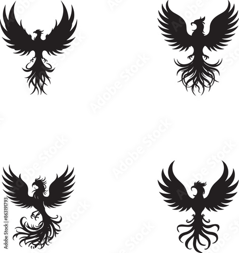 Phoenix Silhouette Vector Illustration