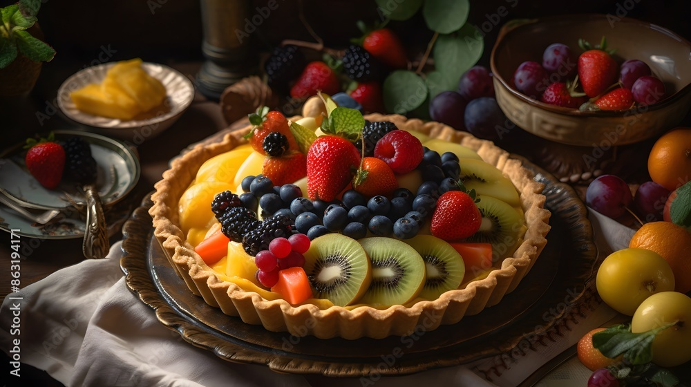 Appetizing fruit pie. Appetizing fruit pie.