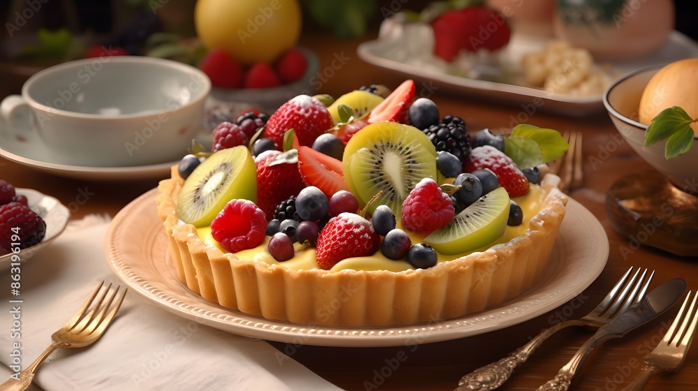 Appetizing fruit pie. Appetizing fruit pie.