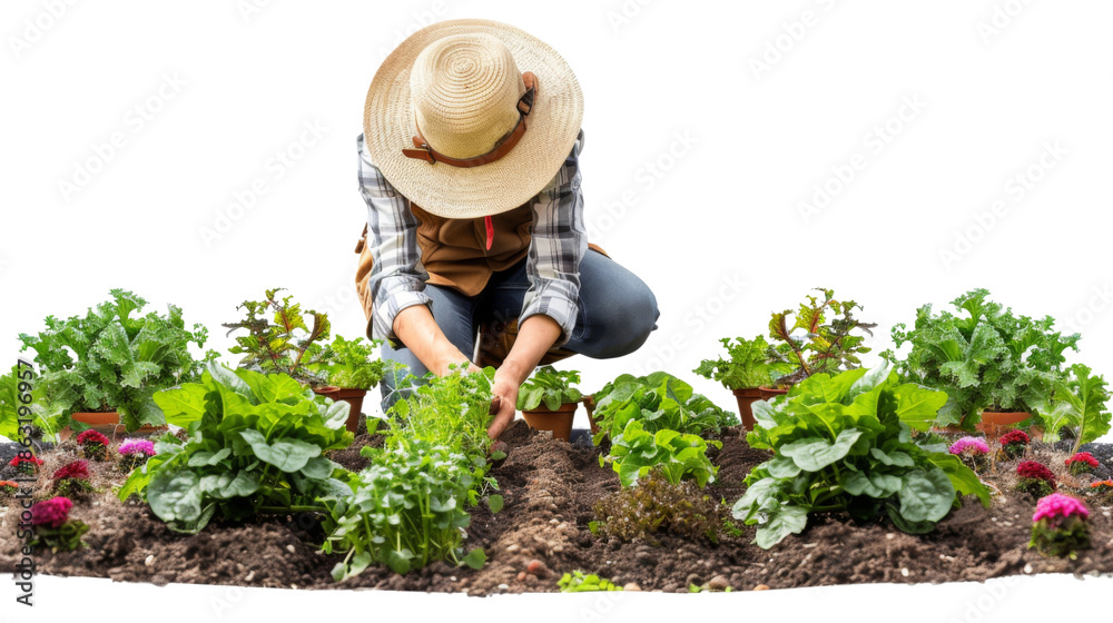 Fototapeta premium Backyard Gardener on transparent background