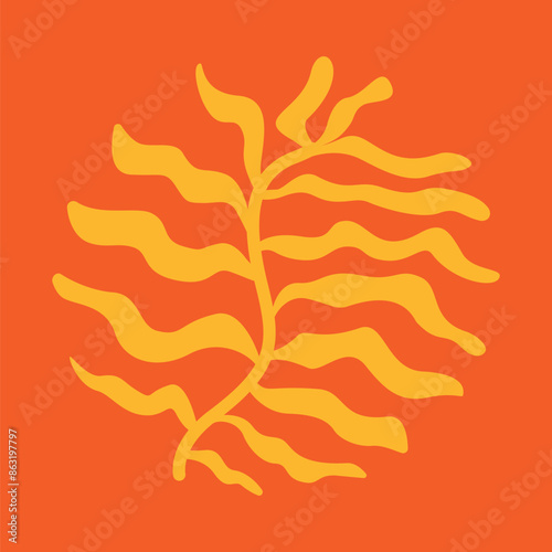 Vector illustration of Groovy Abstract Flower Art. Organic and Botanical Art. Design element for packaging, prints, decoration