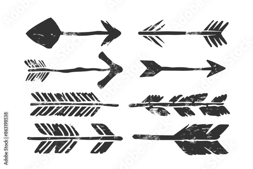 Hand-drawn tribal arrows in black on white
