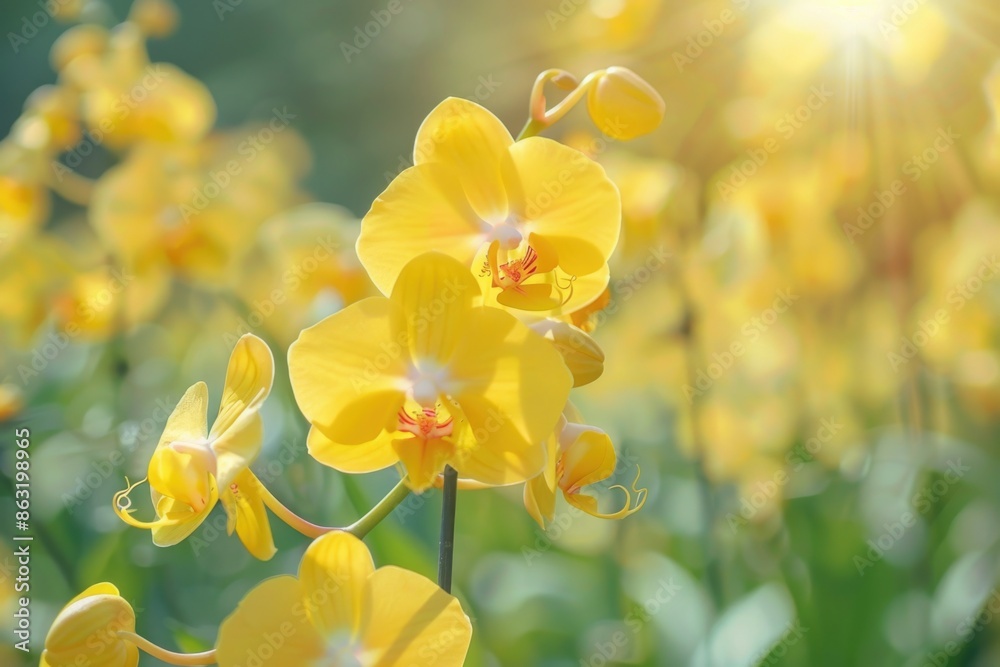 A bright field with yellow flowers and the sun shining behind, suitable for use in nature-inspired designs or as a symbol of warmth and happiness A bright field with yellow flowers and the sun shining behind, suitable for use in nature-inspired designs or as a symbol of warmth and happiness