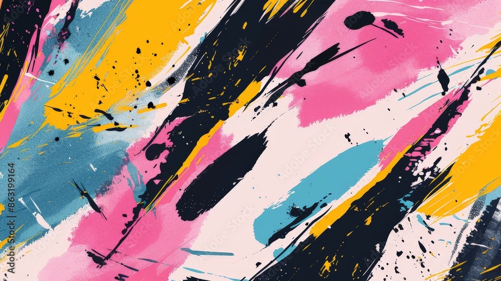 Colorful Abstract Pop Art Style Brush Stroke Pattern Colorful Abstract Pop Art Style Brush Stroke Pattern