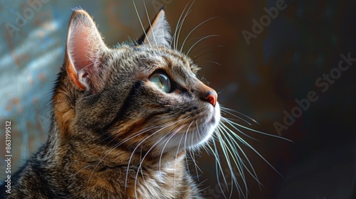 Profile of Cute Tabby Cat