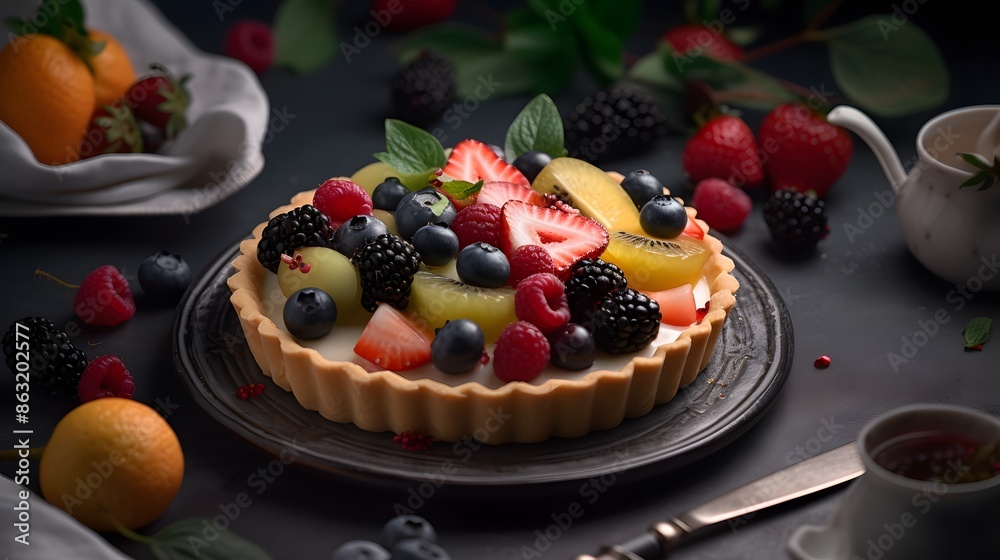 Appetizing fruit pie. Appetizing fruit pie.