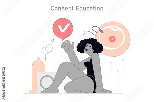Psychosexology. Flat Vector Illustration