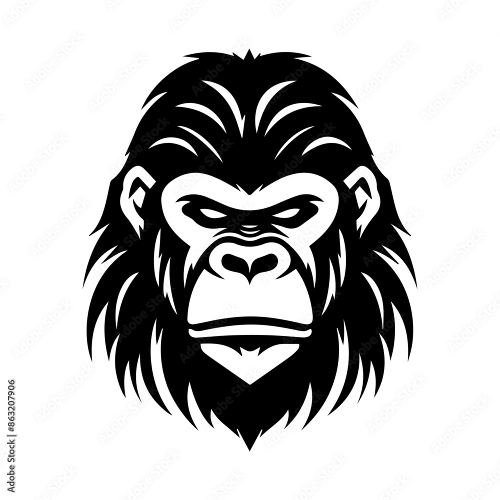 Gorilla icon or modern line symbol. Vector line art and icon design with bold outline. Black and white Pixel Perfect minimalistic symbol isolated white background. Silhouette simple thin sign Gorilla icon or modern line symbol. Vector line art and icon design with bold outline. Black and white Pixel Perfect minimalistic symbol isolated white background. Silhouette simple thin sign