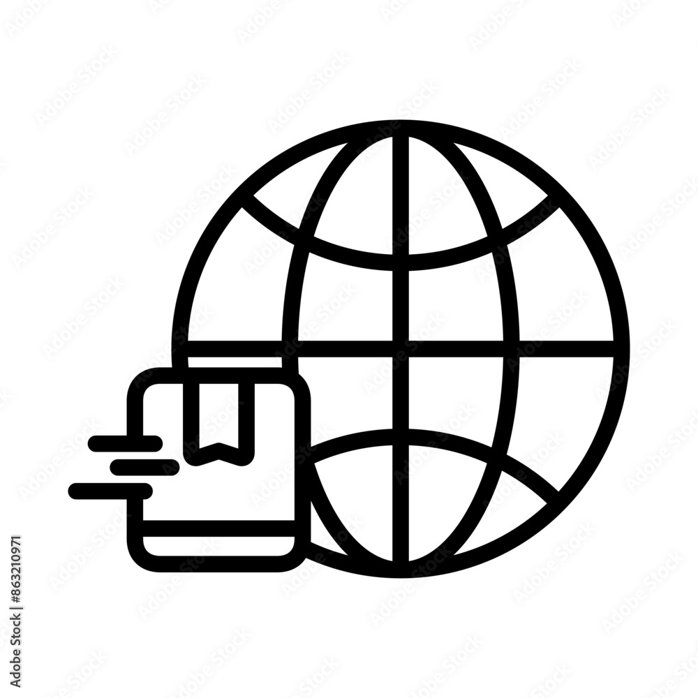 worldwide shipping icon template vector line design illustration in trendy style worldwide shipping icon template vector line design illustration in trendy style