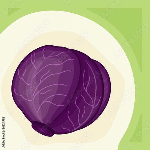 Red cabbage square templates for social media posts. Design for kale day, healthy food health day. Green, purple Liquid stains with transparency. Post design template for harvest, vegetables.