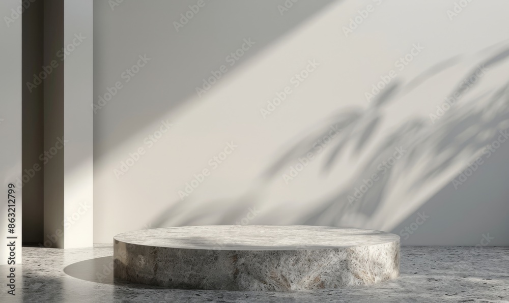 This is a 3D rendering of a gray podium with four steps and a gray background This is a 3D rendering of a gray podium with four steps and a gray background