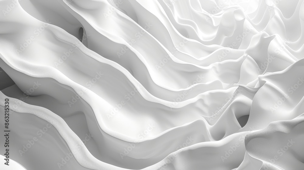 Obraz premium Light white abstract background with shadows, displaying minimalist design with copy space
